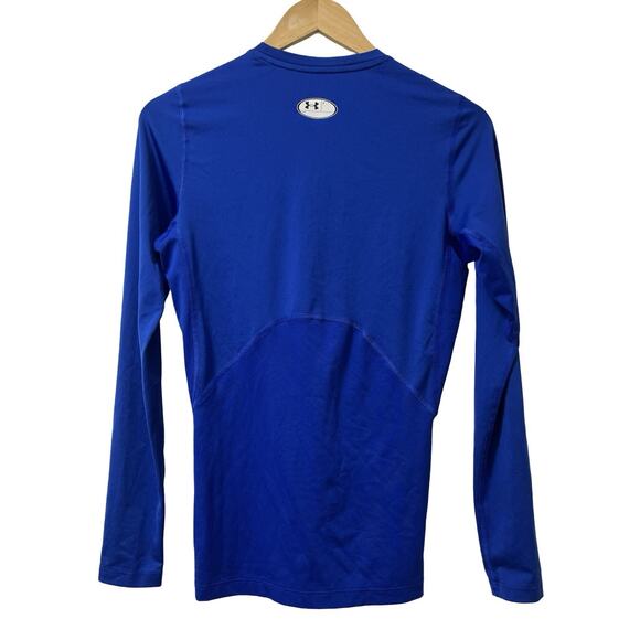 Under Armour Mens HeatGear Compression Long Sleeve Top Size M Blue Athletic Gym - Picture 2 of 6